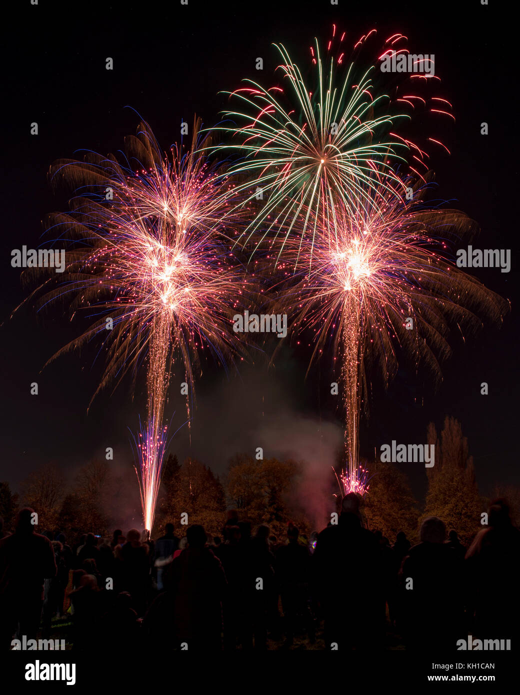 Fireworks display, Milton Keynes, UK Stock Photo Alamy