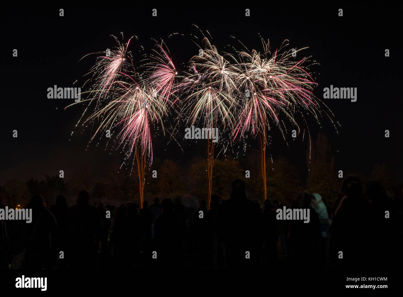Fireworks display, Milton Keynes, UK Stock Photo Alamy