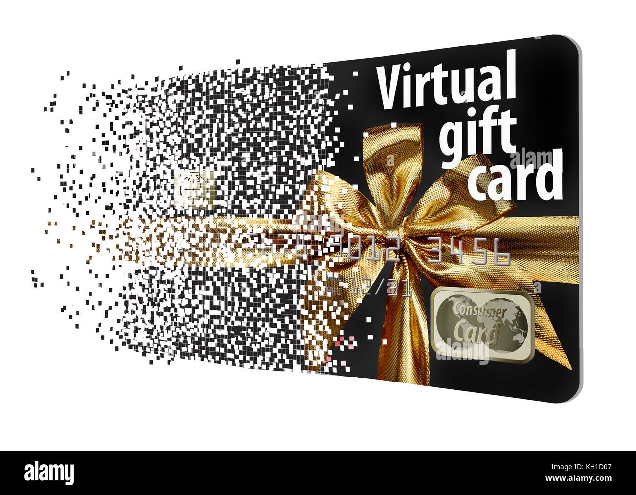 Here is a virtual gift card represented with a physical gift card
