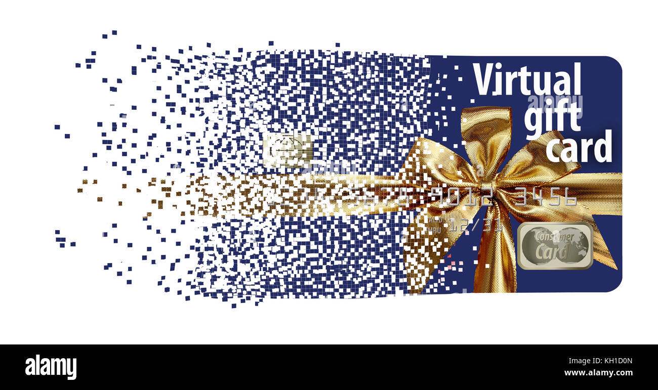 Here is a virtual gift card represented with a physical gift card