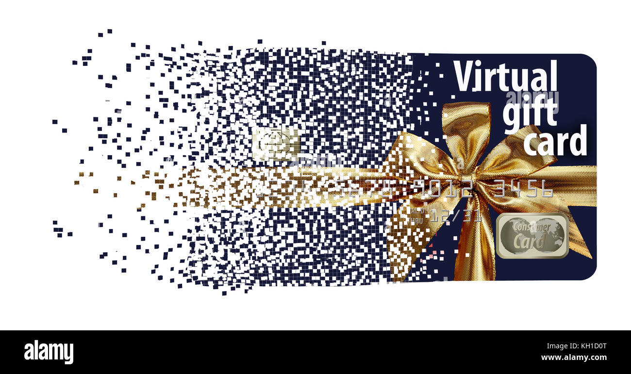 Here is a virtual gift card represented with a physical gift card
