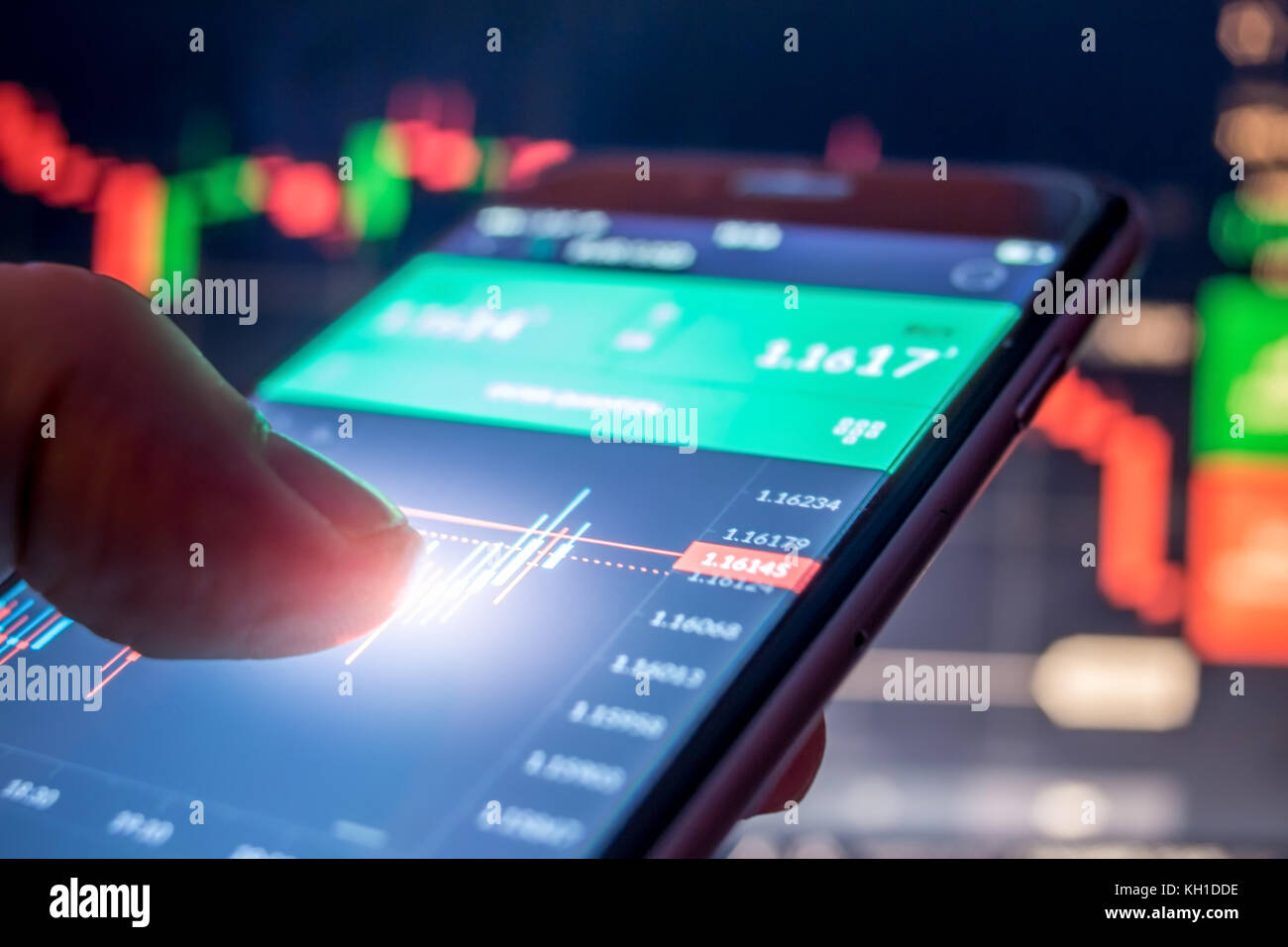 Day Trader Forex Using Mobile Phone Stock Photo 165374986 Alamy - 