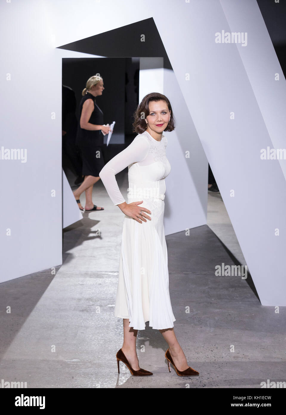NEW YORK, NY - September 09, 2017: Maggie Gyllenhaal attends the Self-Portrait Spring Summer 2018 fashion show during New York Fashion Week Stock Photo