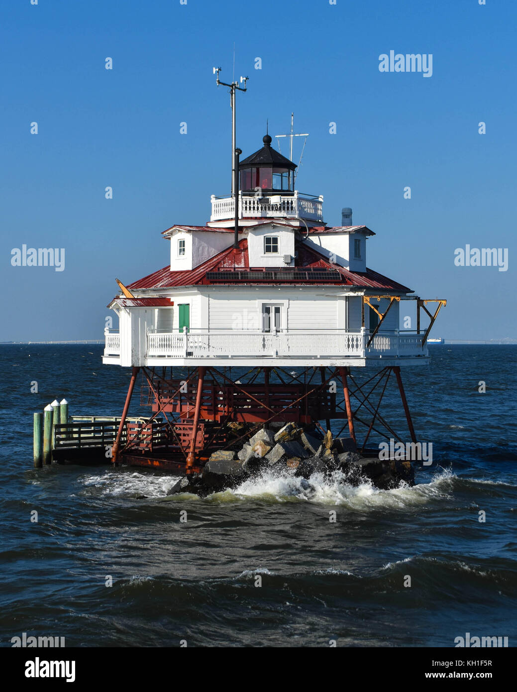 Thomas Point Shoal Light Lighthouse, Chesapeake Bay, Maryland Stock