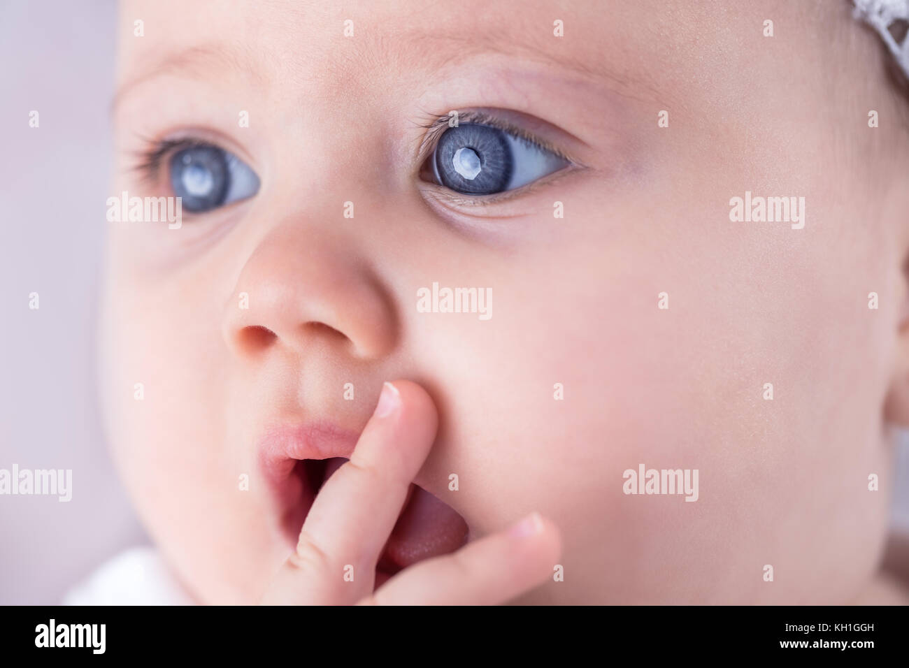 Adorable baby girl portrait on white background Stock Photo - Alamy