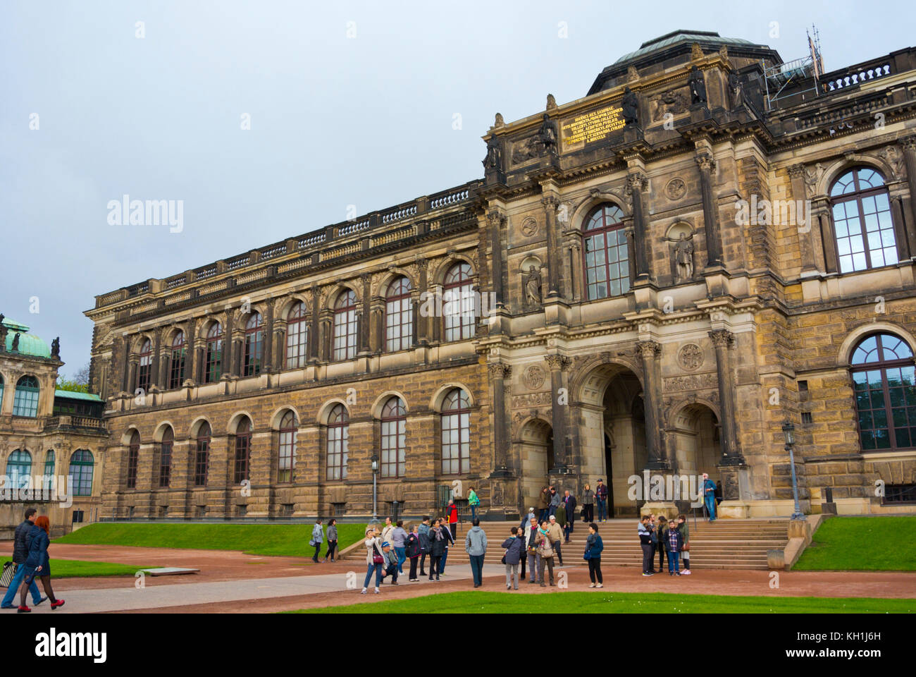 Gate to Theaterplatz, with Alte Meister art museum, Zwinger, Dresden, Saxony, Germany Stock Photo