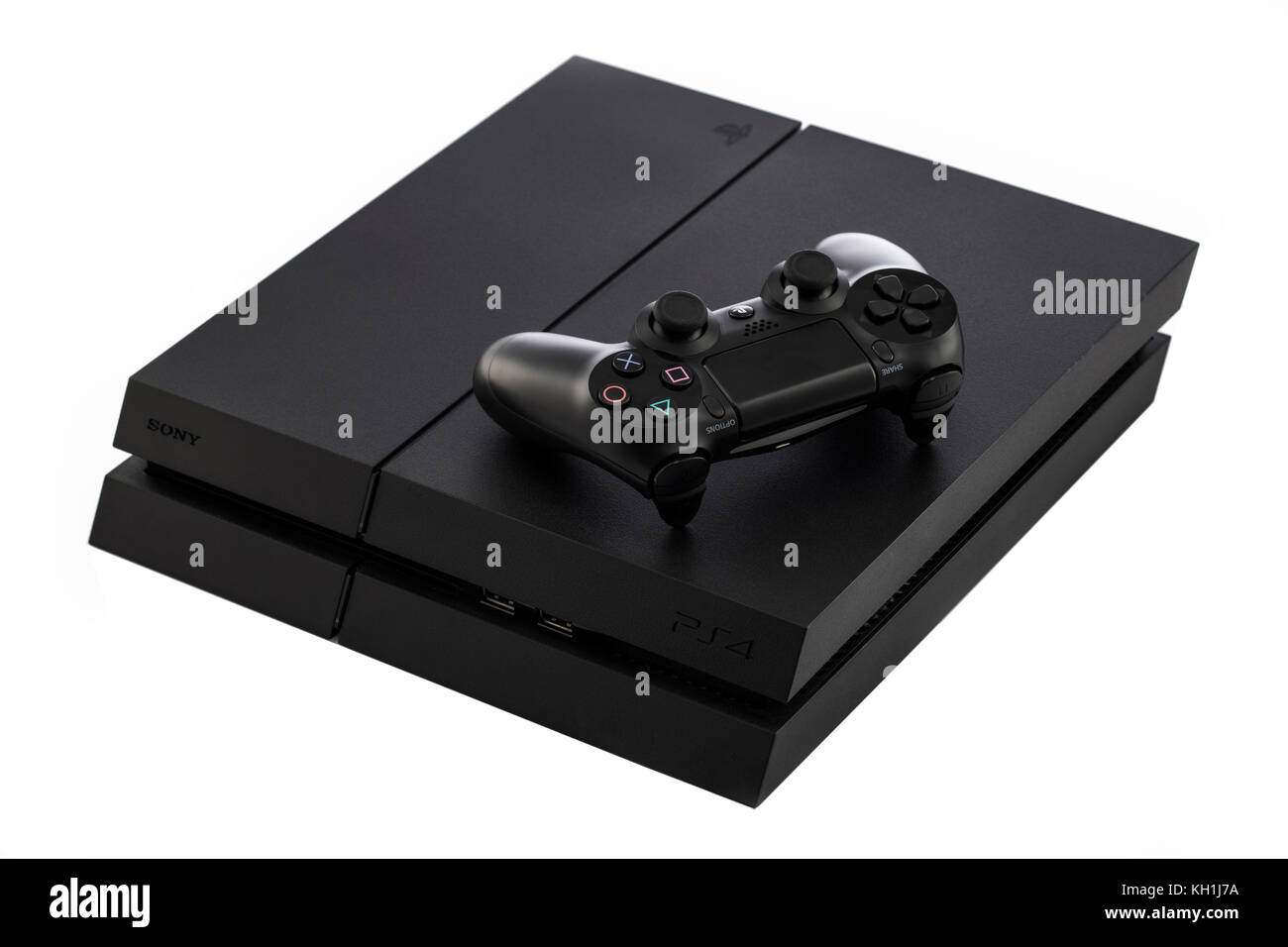 VARNA, Bulgaria - 18 November, 2016: Sony PlayStation 4 game console is a home video game console developed by Sony Interactive Entertainment. Stock Photo