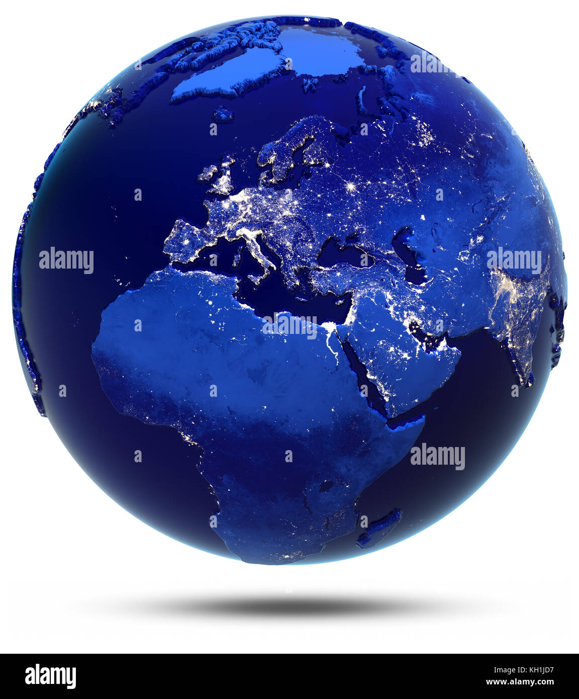 Europe, Middle East and Africa continent and countries. Elements of this image furnished by NASA 3d rendering Stock Photo