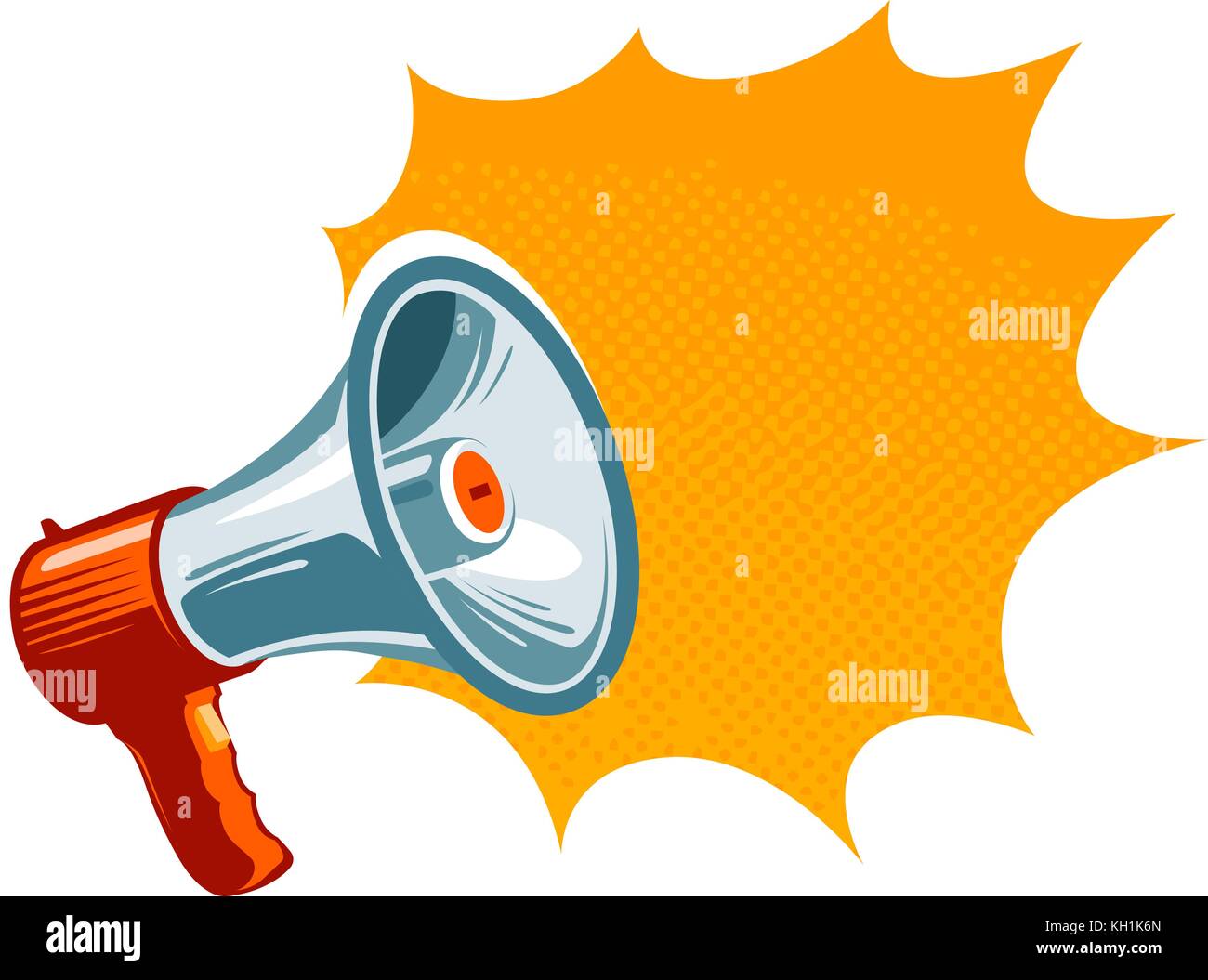Loudspeaker, megaphone, bullhorn icon or symbol. Advertising, promotion concept. Vector illustration Stock Vector