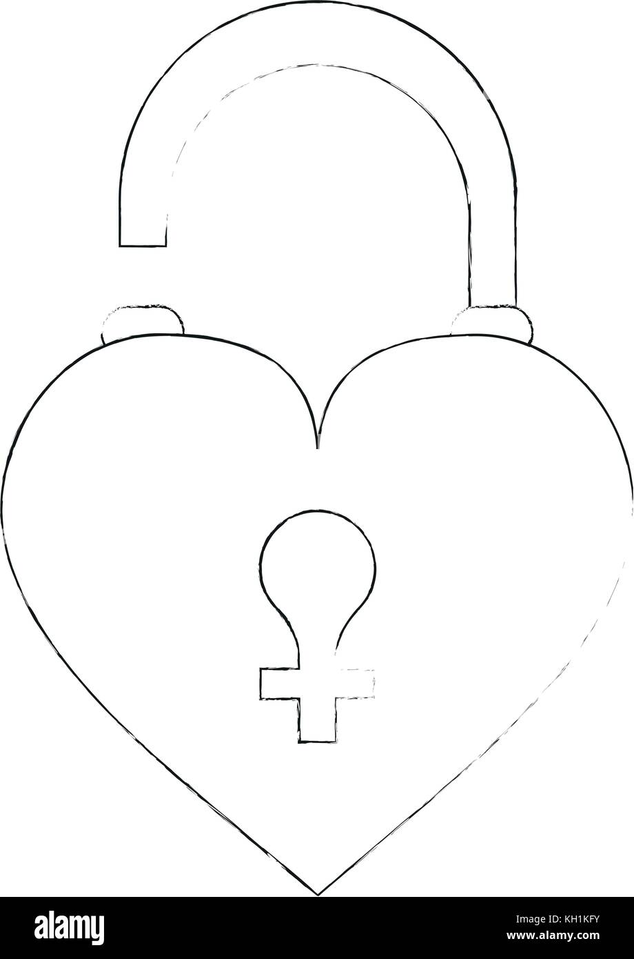 Heart and love locked Stock Vector Image & Art - Alamy