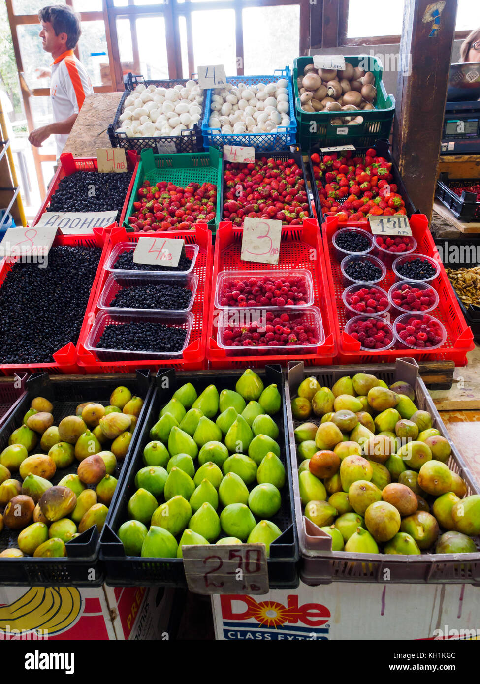 A fruit market in Haskovo. Stock Photo