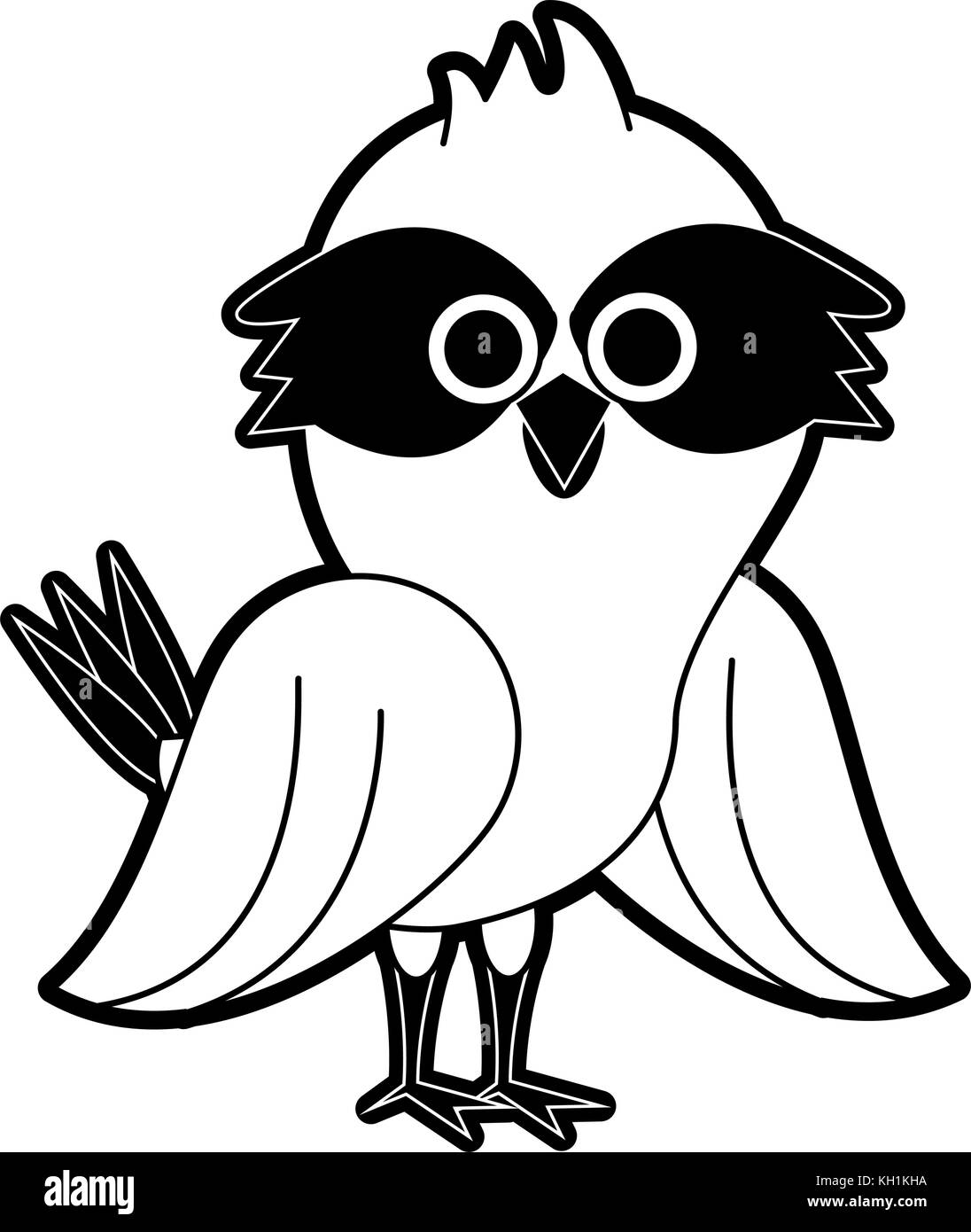 Cute Owl Bird Cartoon Stock Vector Art Illustration