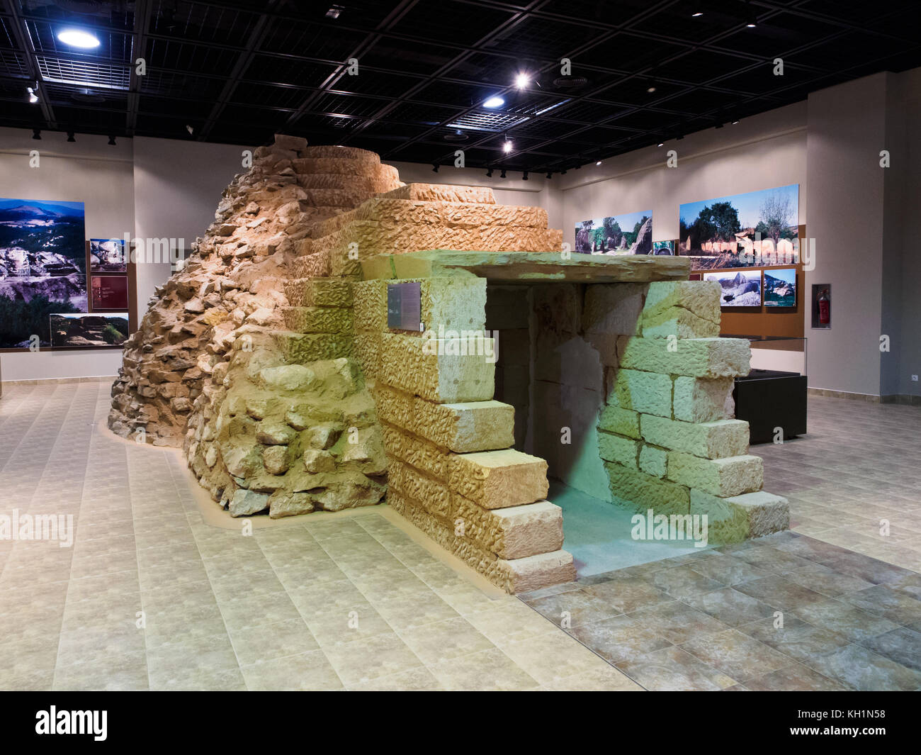 The replica of the Alexandrovo tomb exhibited in the Museum Center Thracian Art in the Eastern Rhodopes near Haskovo town, Bulgaria. Stock Photo