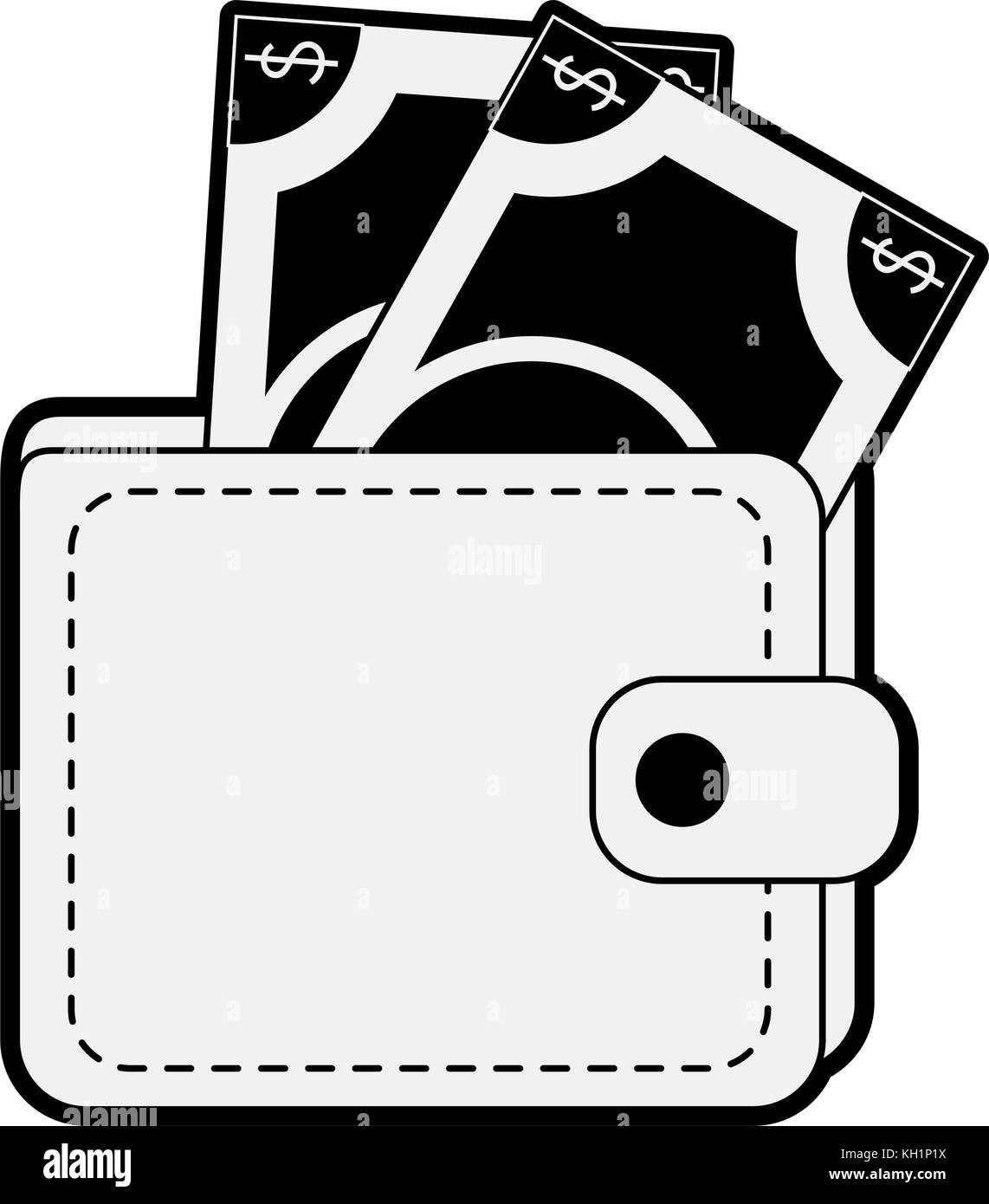 Wallet with money Stock Vector Image & Art - Alamy