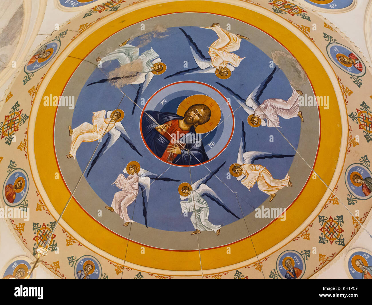 The new fresco on the ceiling of the Uzundzhovo Church, Haskovo. Stock Photo