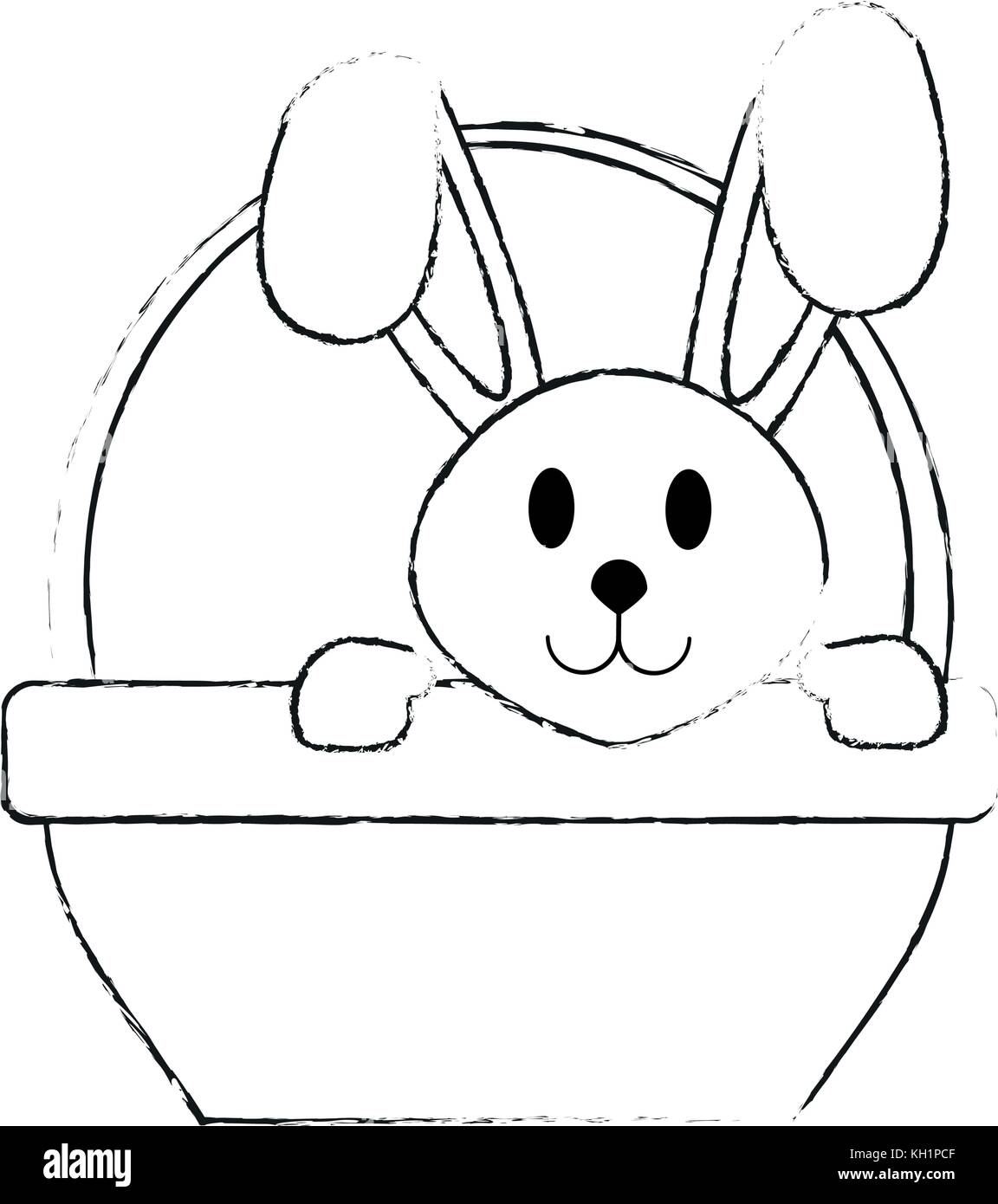Bunny on basket Stock Vector Image &amp; Art - Alamy