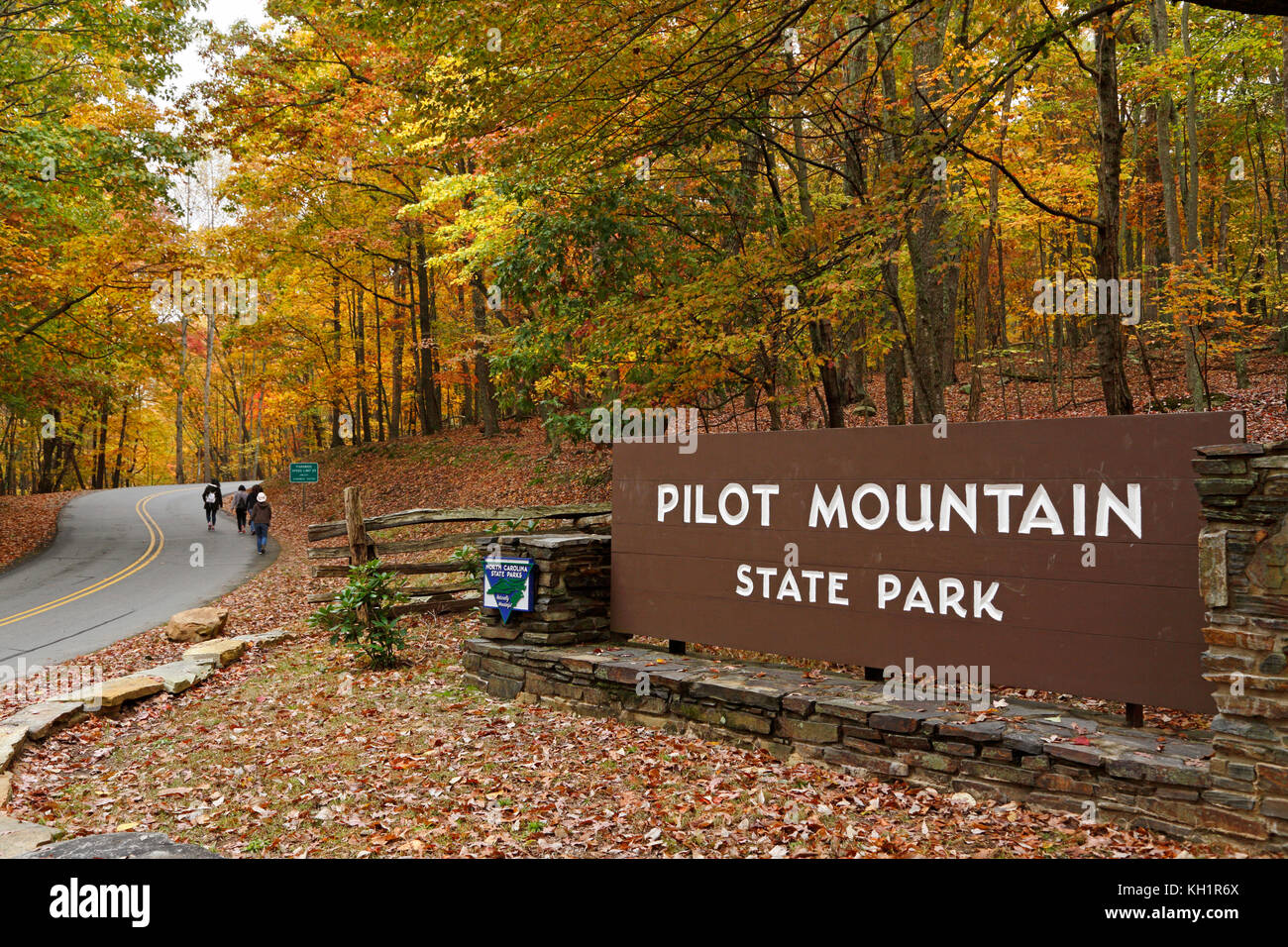Pilot Mountain State Park entrance, North Carolina, during fall colors