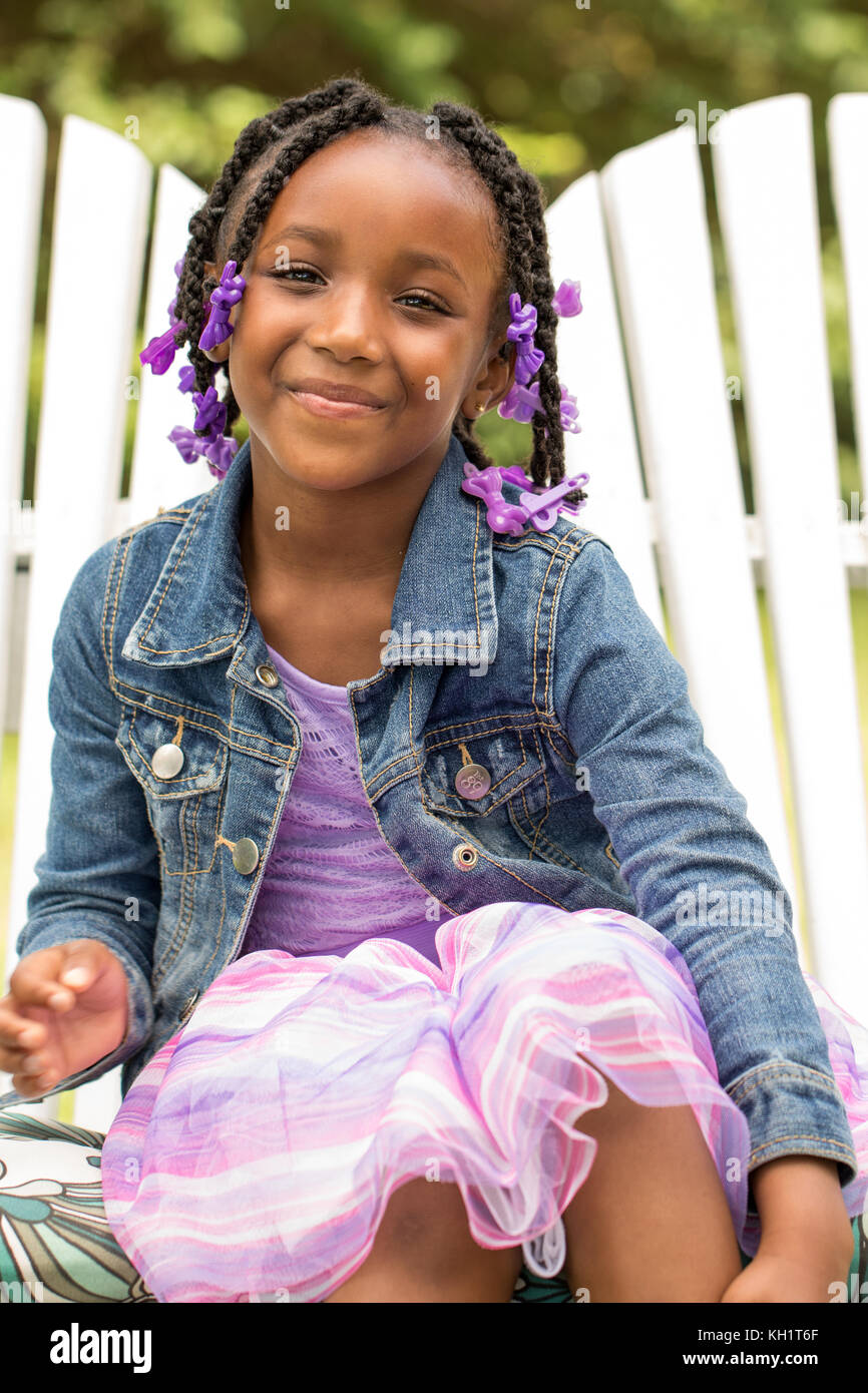 Portrait of a cute African American little girl Stock Photo - Alamy