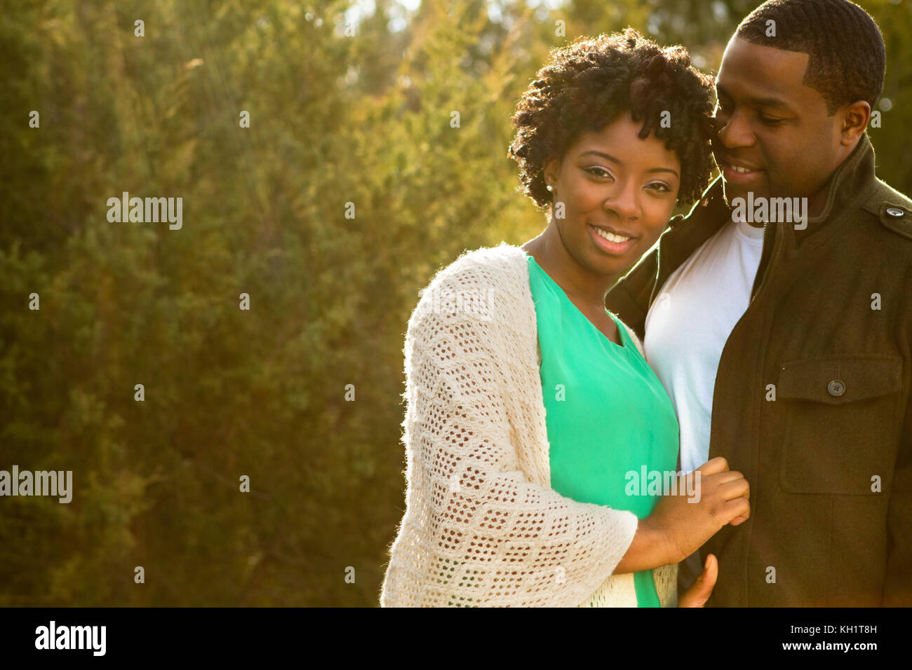 Portrait of a happy African American loving couple. Stock Photo