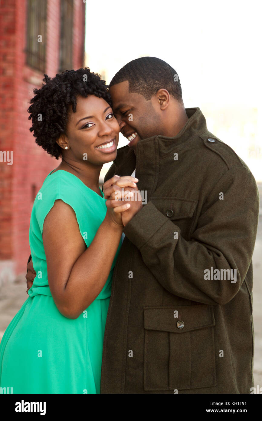 Portrait of a happy African American loving couple. Stock Photo