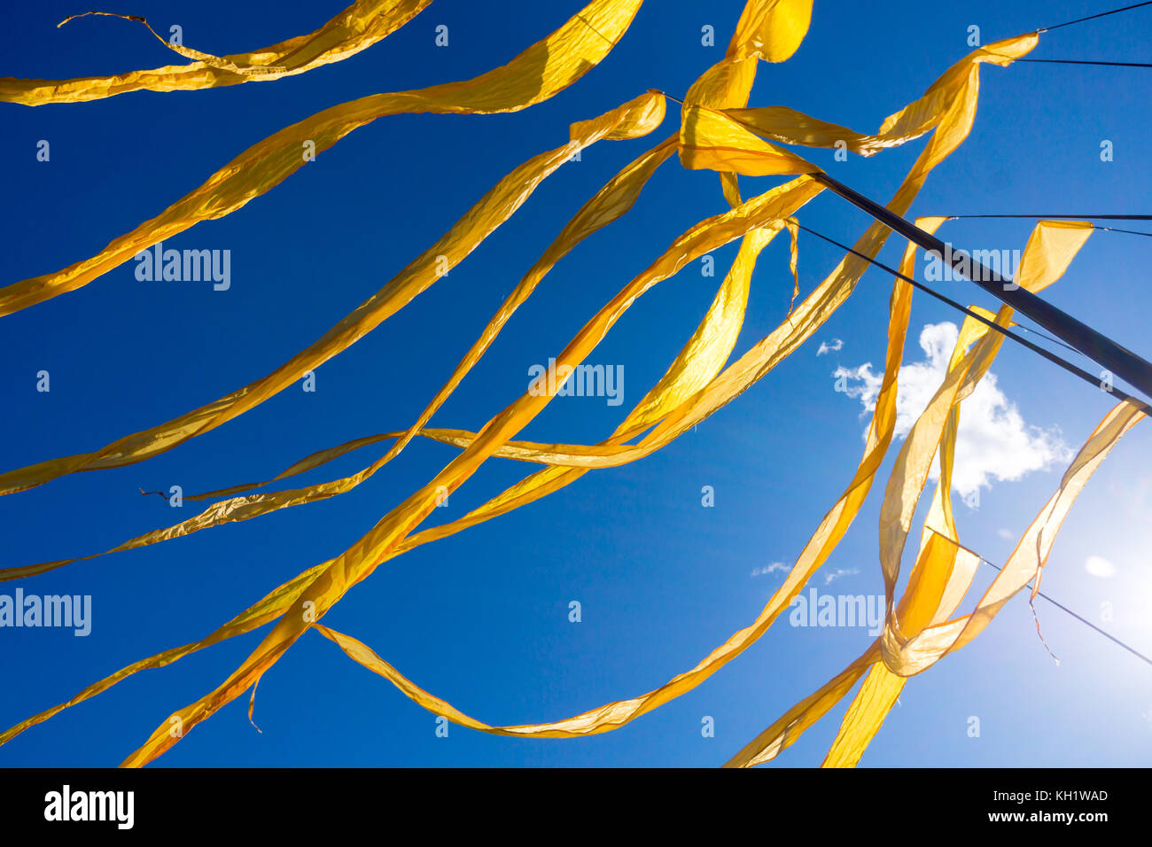 Yellow ribbon flags fluttering Stock Photo Alamy