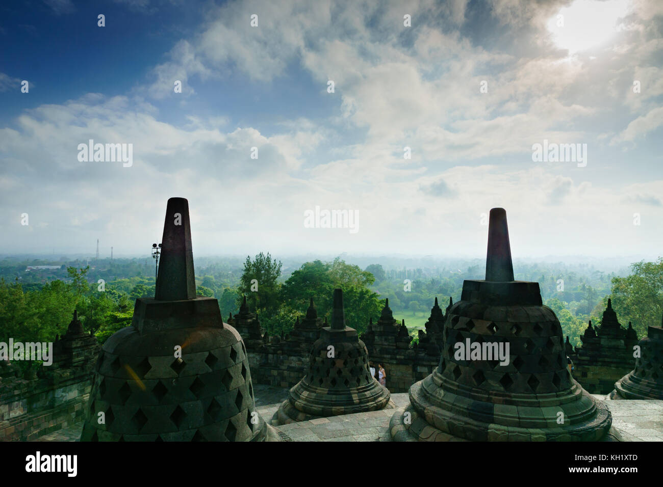 View of Borobudur temple. World heritage site in Yogyakarta, Central ...