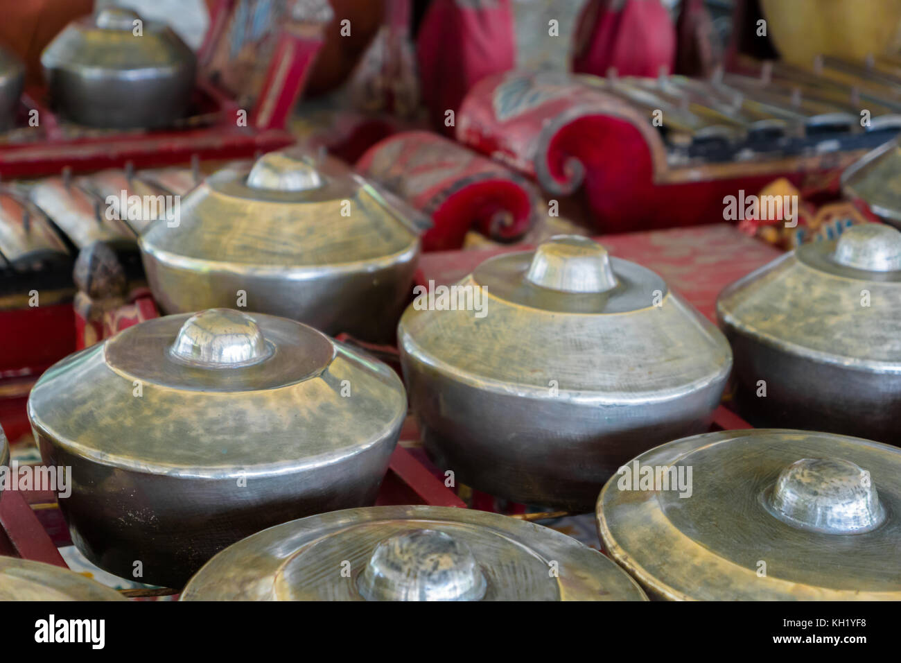 Gamelan, traditional balinese percussive music instruments for ensemble