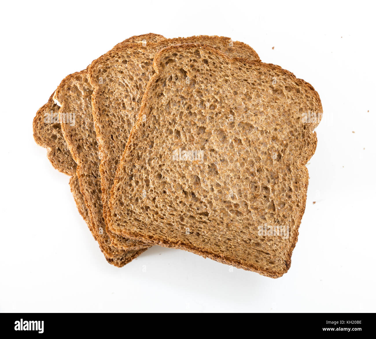Whole grain sandwich bread slices, on white background Stock Photo Alamy