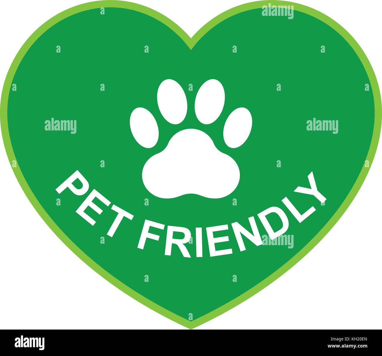 Pets allowed, pet friendly sign with paw symbol and text, vector