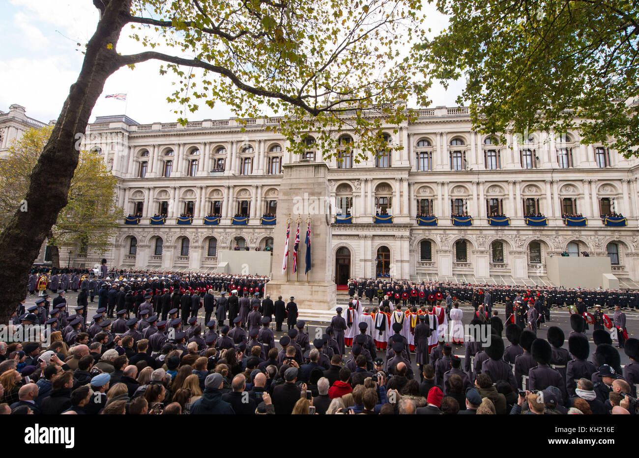 General view of the annual Remembrance Sunday Service at the Cenotaph ...