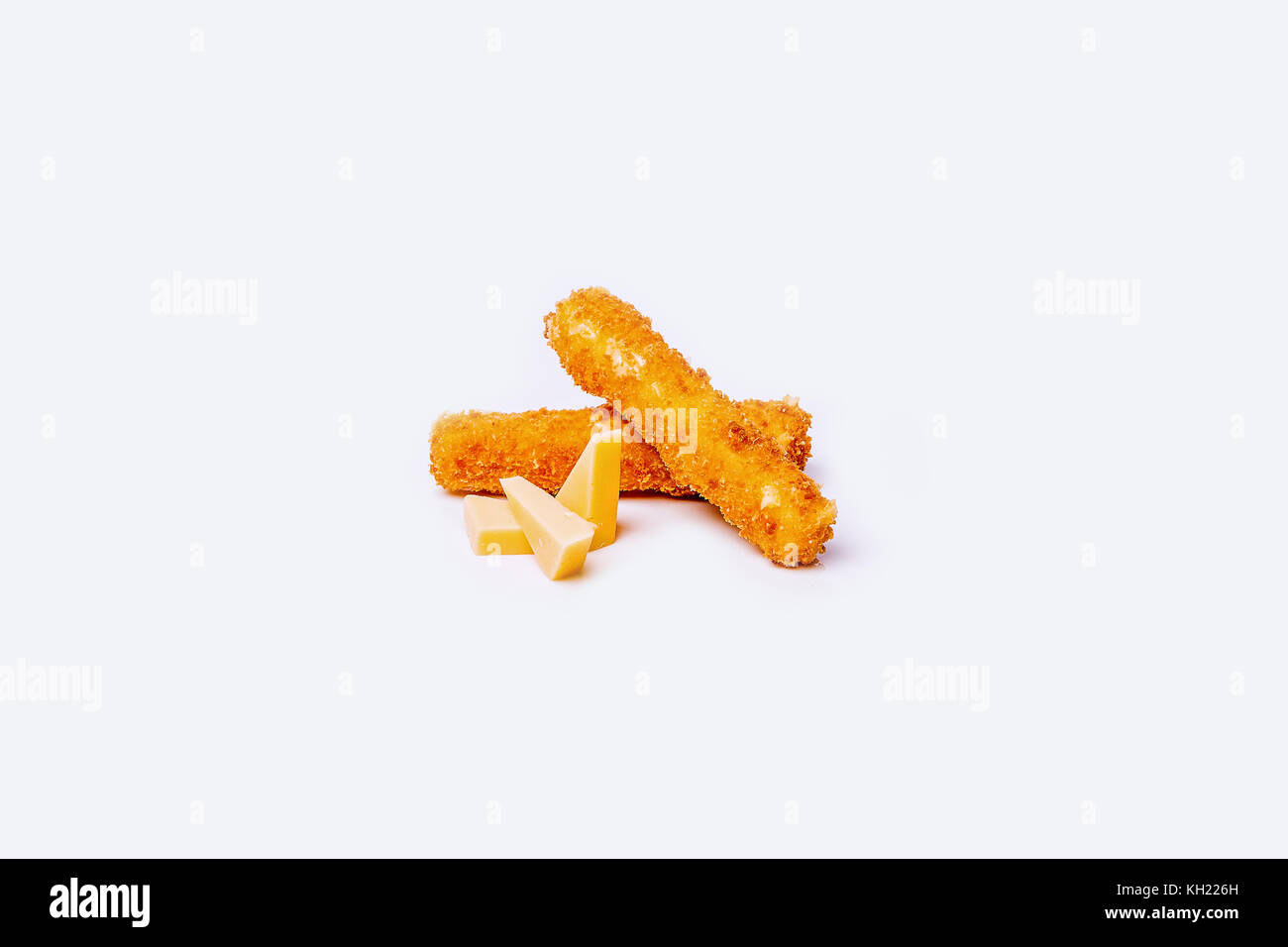 Fried Cheese nuggets on white background. Fried mozzarella cheese