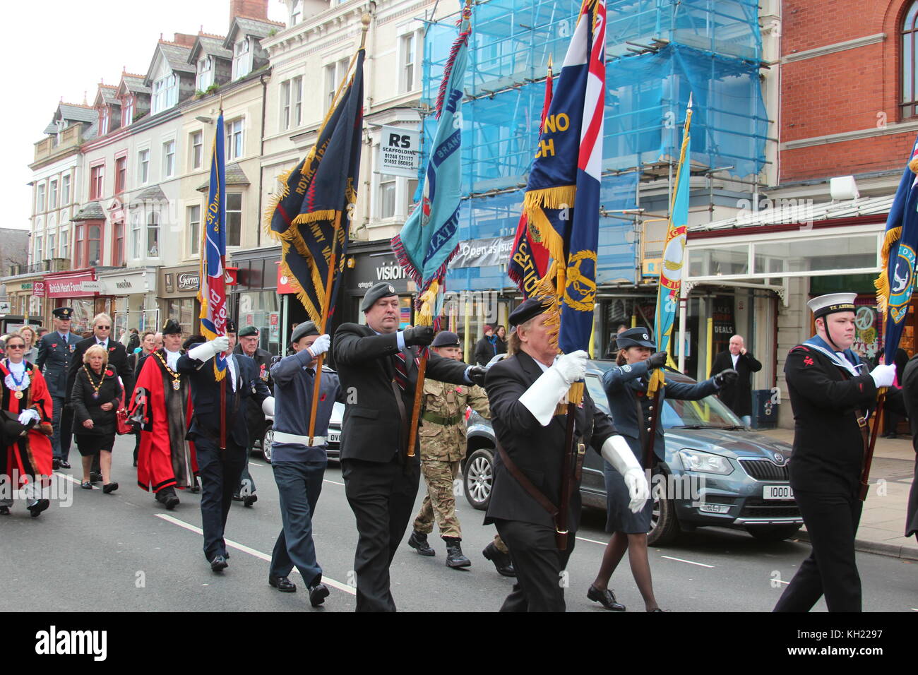 Remembrance Sunday Parade Llandudno Wales Stock Photo Alamy