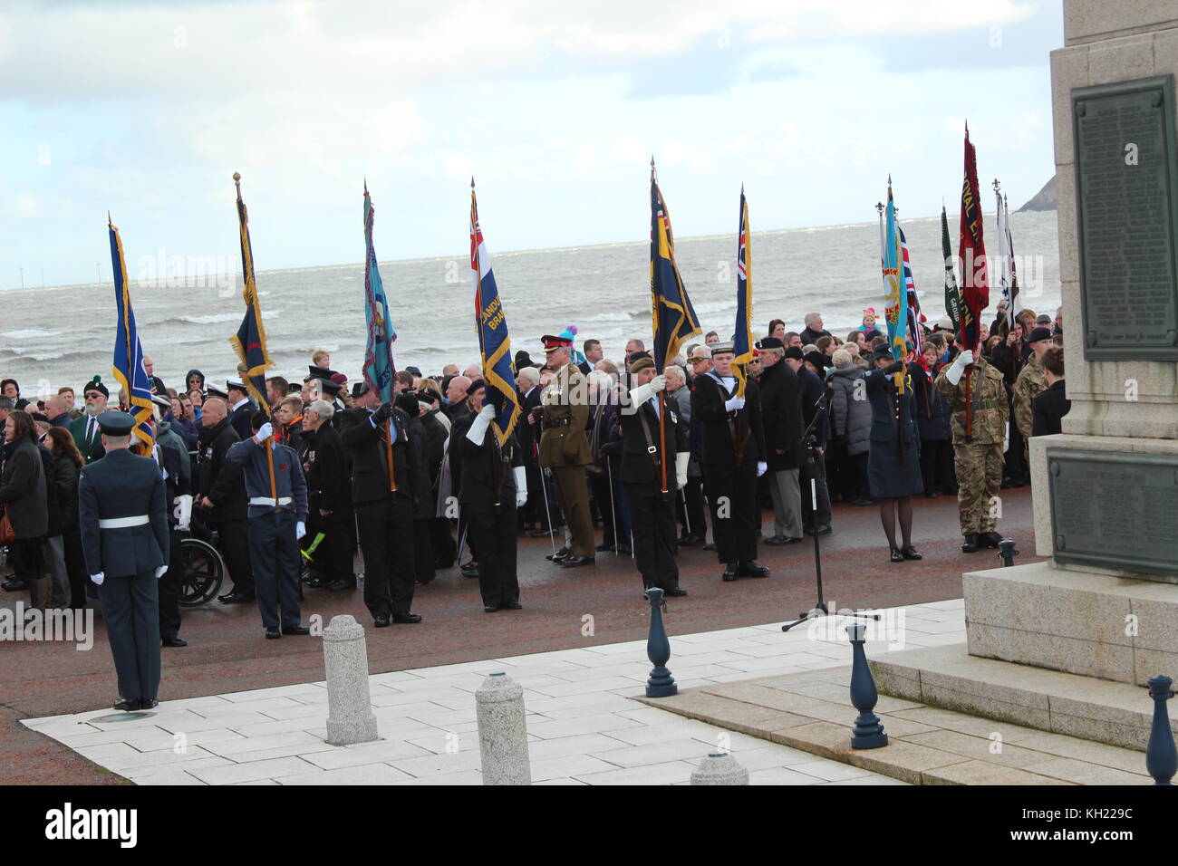 Remembrance Sunday Parade Llandudno Wales Stock Photo Alamy