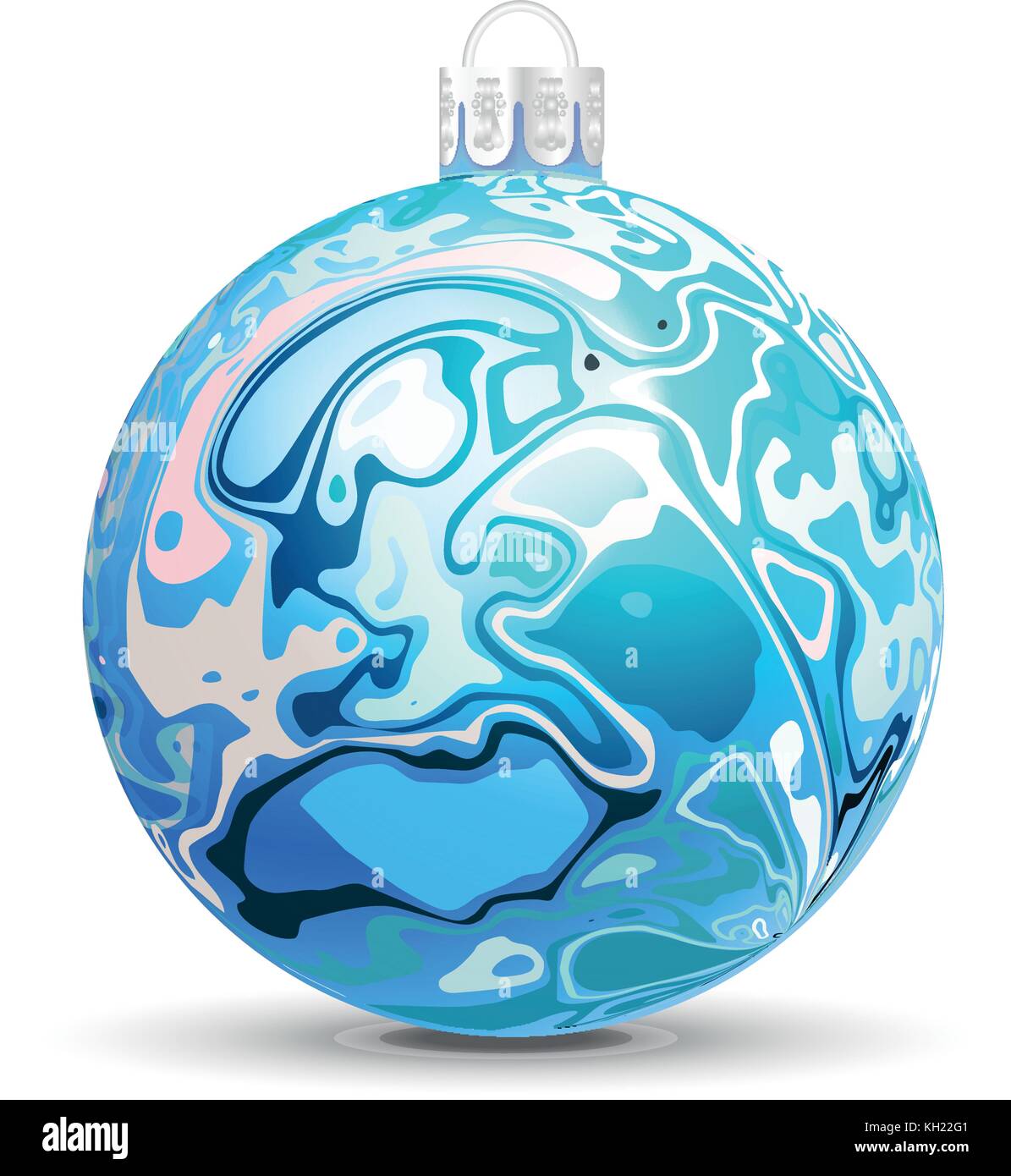 Christmas vector ball in the style of Marble Ink Stock Vector