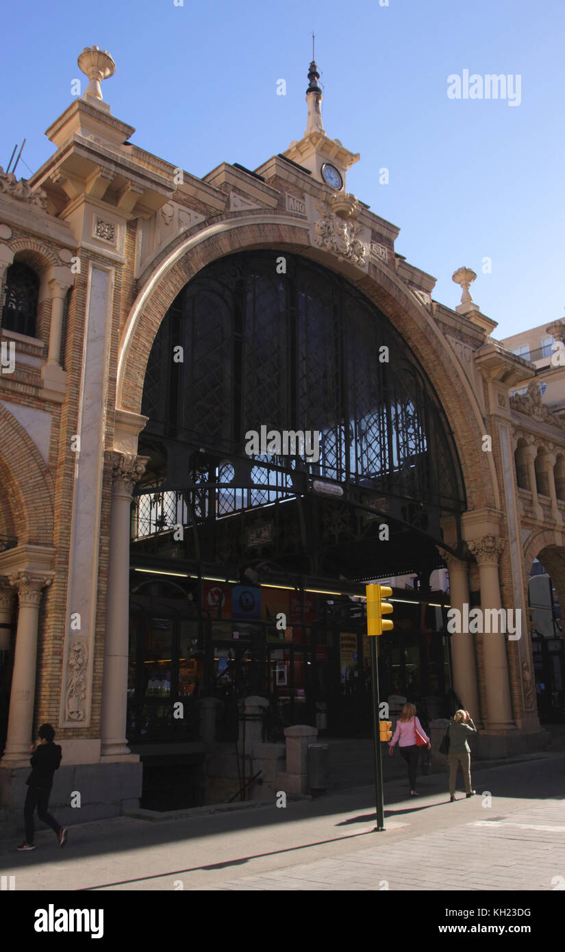 Facade of Central Market Zaragoza Spain Stock Photo Alamy