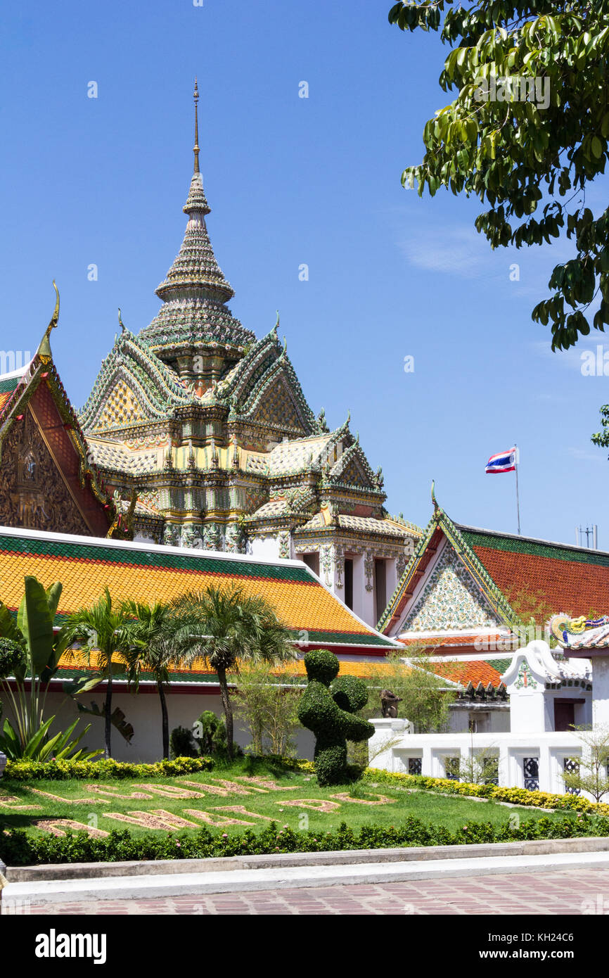 Roof detail, Wat Po, Wat Pho, Bangkok, Thailand Stock Photo
