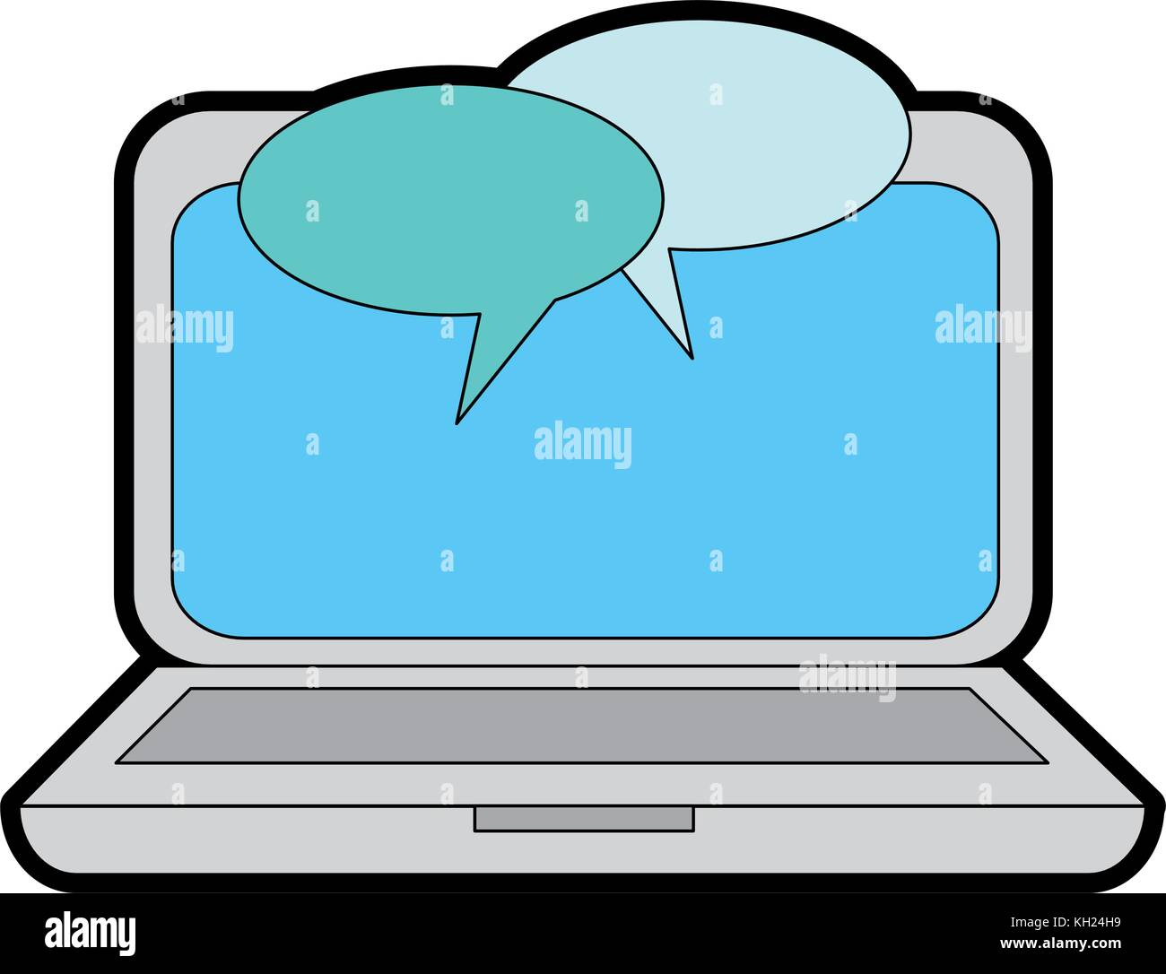 laptop computer with speech bubbles Stock Vector Image & Art - Alamy