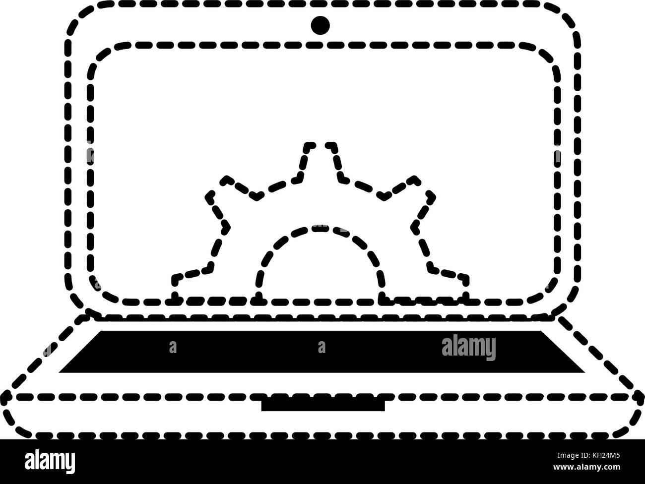 laptop computer with gears Stock Vector Image & Art - Alamy