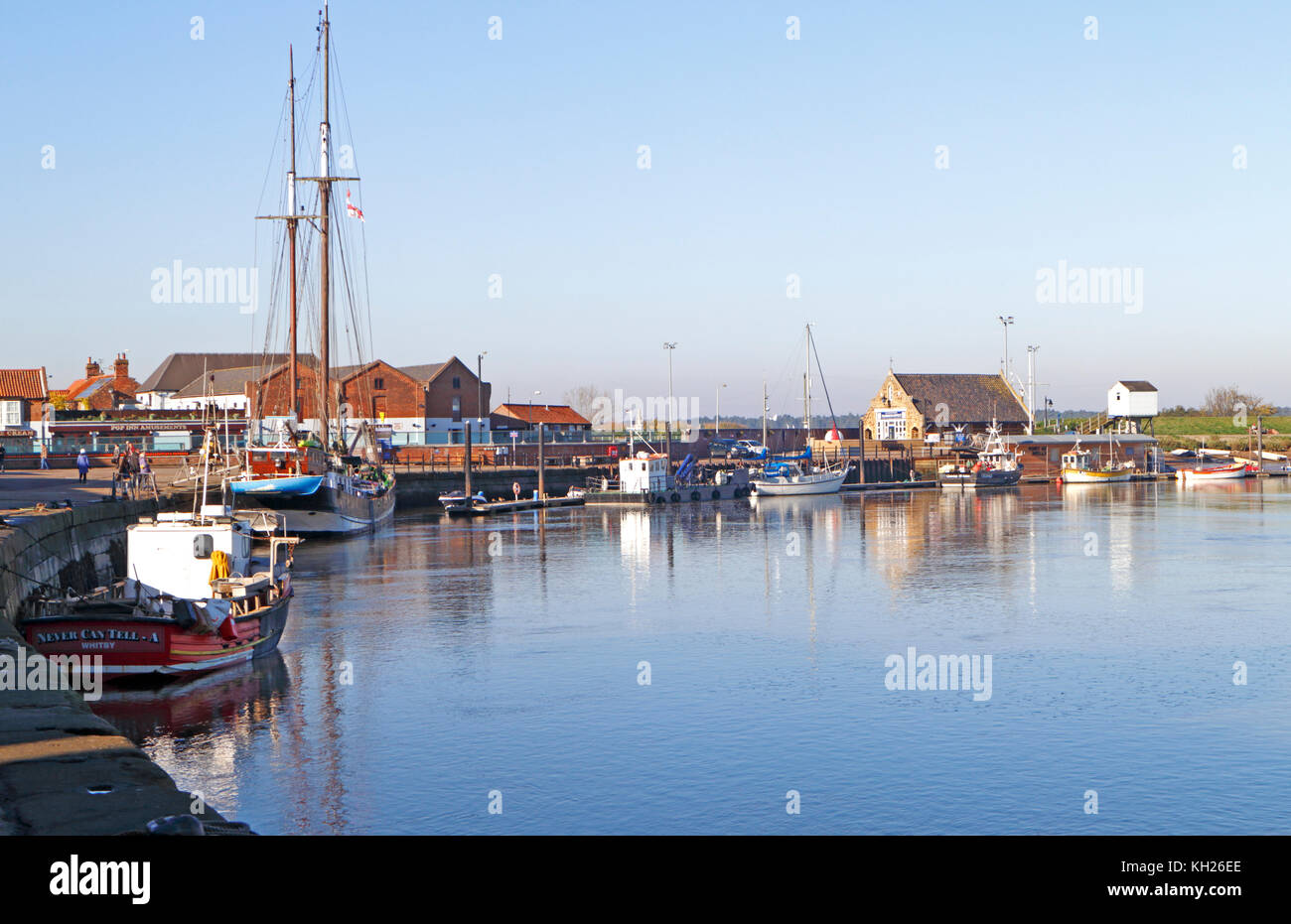 A view of the west end of the harbour on the North Norfolk coast at
