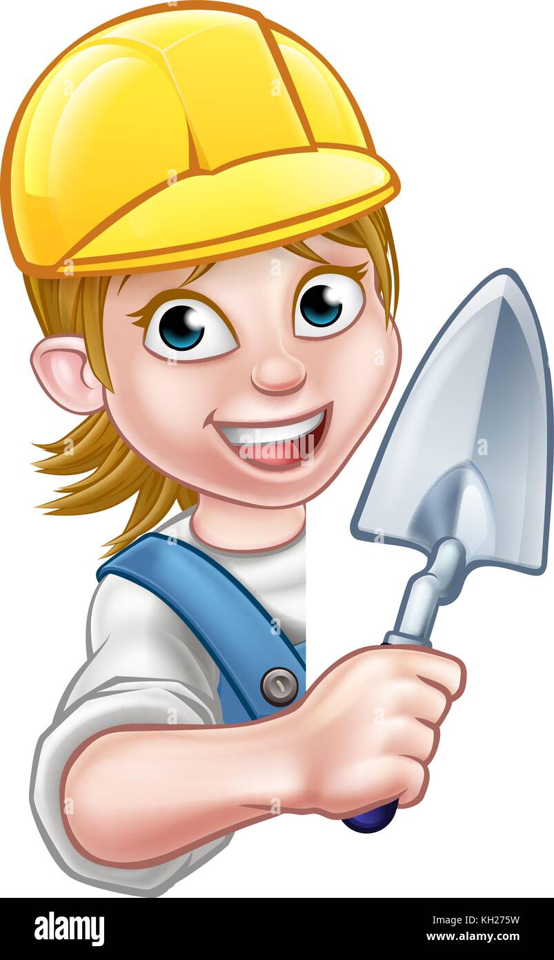 Builder Bricklayer Construction Worker Trowel Tool Stock Vector Image ...