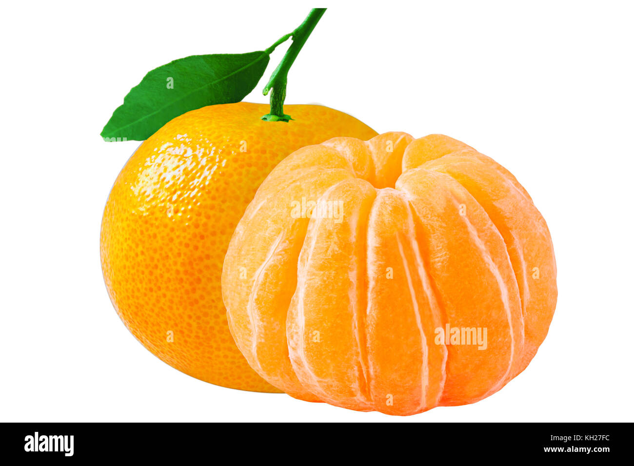 Isolated fruits. isolated fresh mandarin on white background with ...