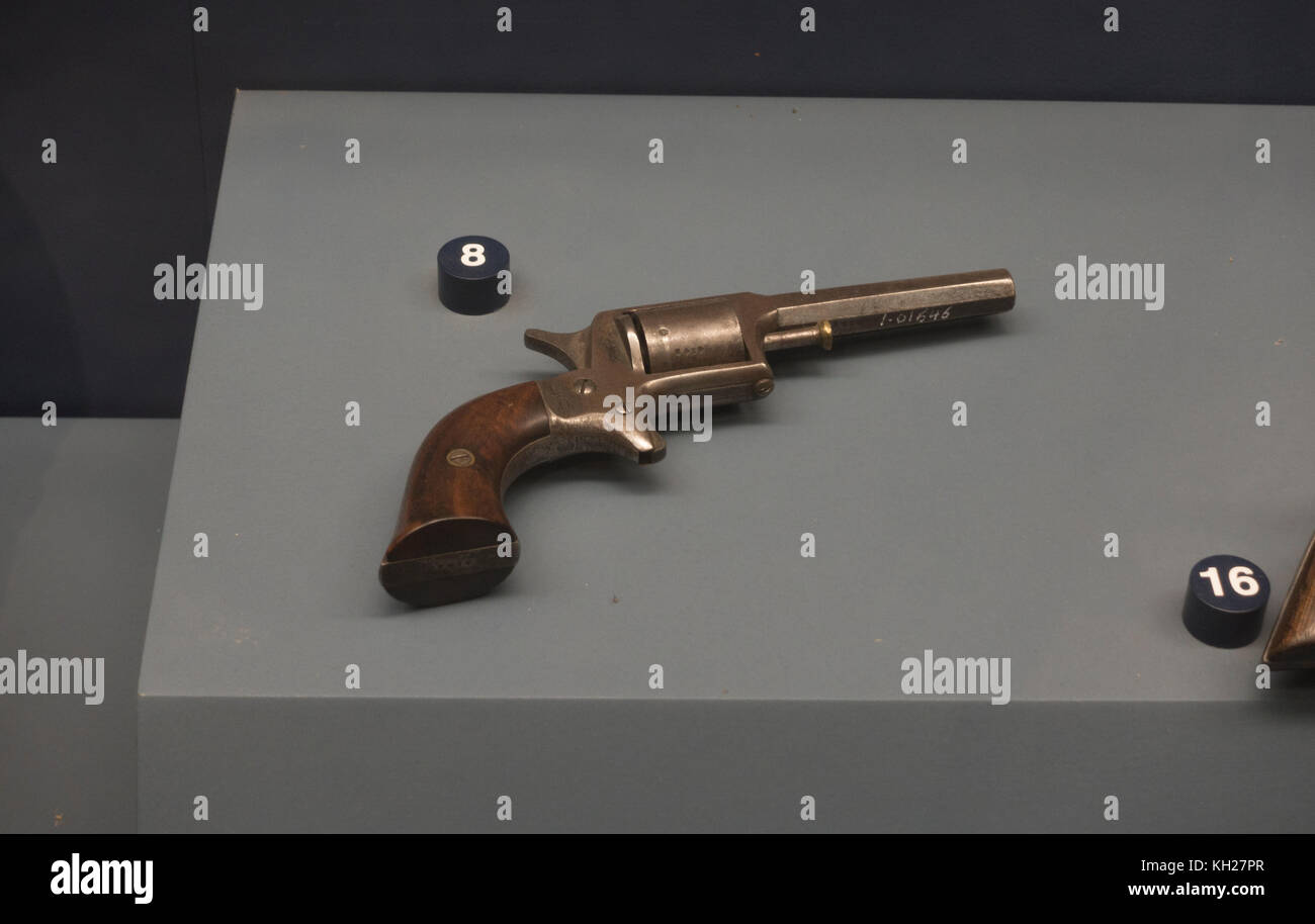 An Allen and Wheelock Sidehammer Revolver , National Civil War Museum, Lincoln Circle, Harrisburg, PA, United States Stock Photo