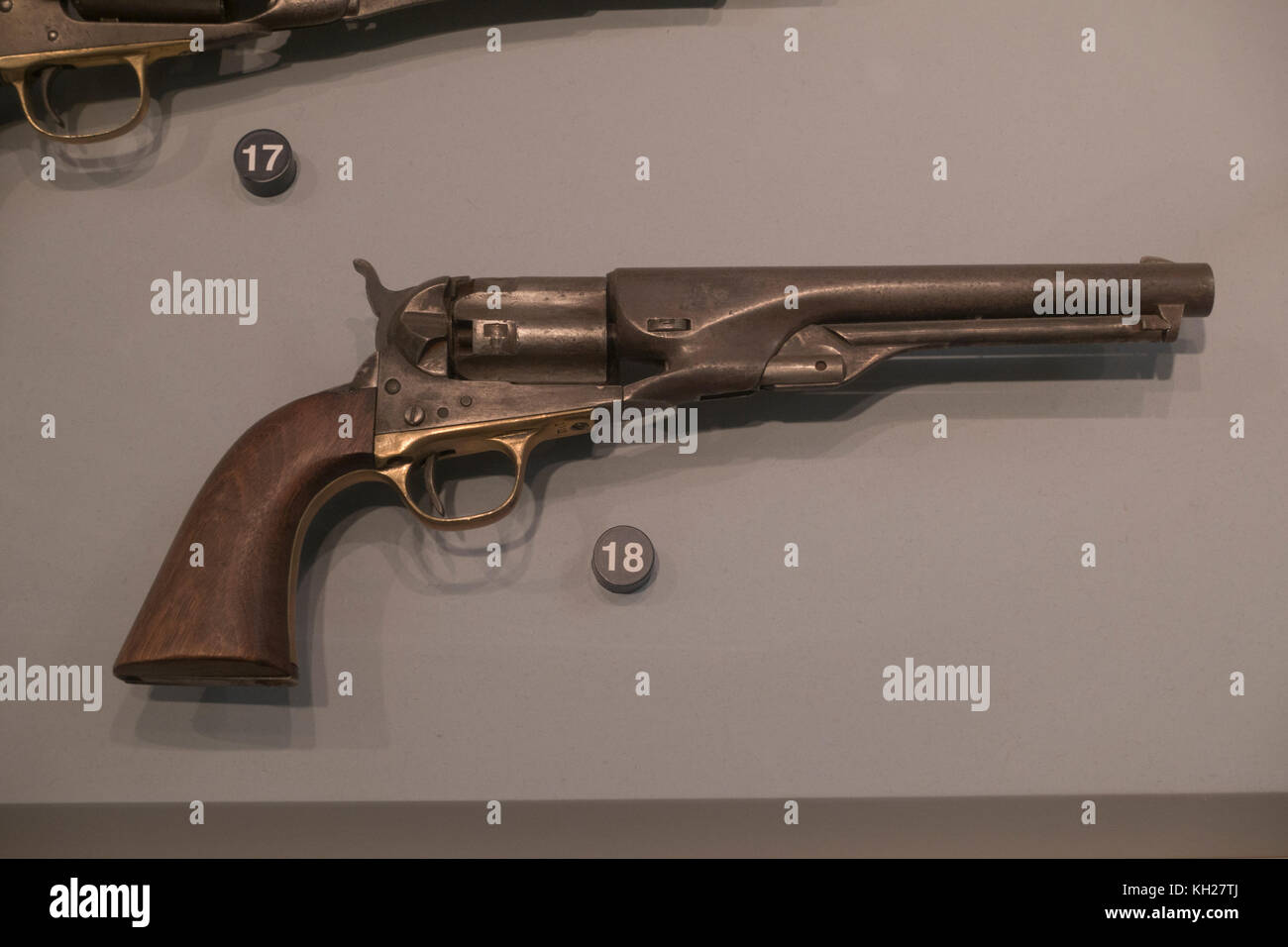 A full fluted cylinder model Army Colt revolver (c. 1862), National Civil War Museum, Lincoln Circle, Harrisburg, PA, United States Stock Photo