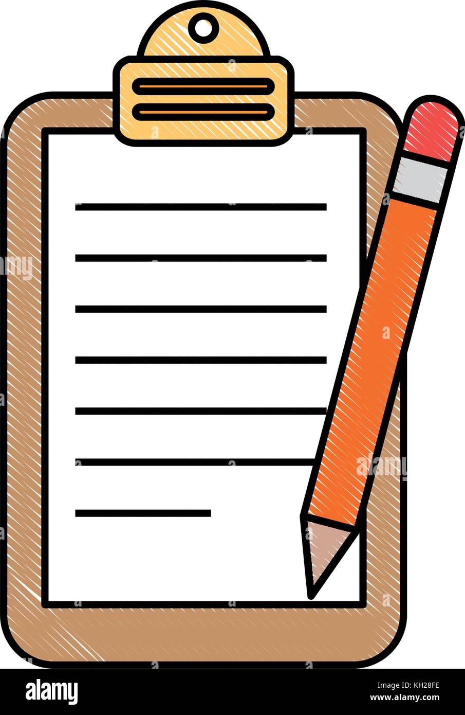 paper clipboard with pencil Stock Vector Image & Art - Alamy