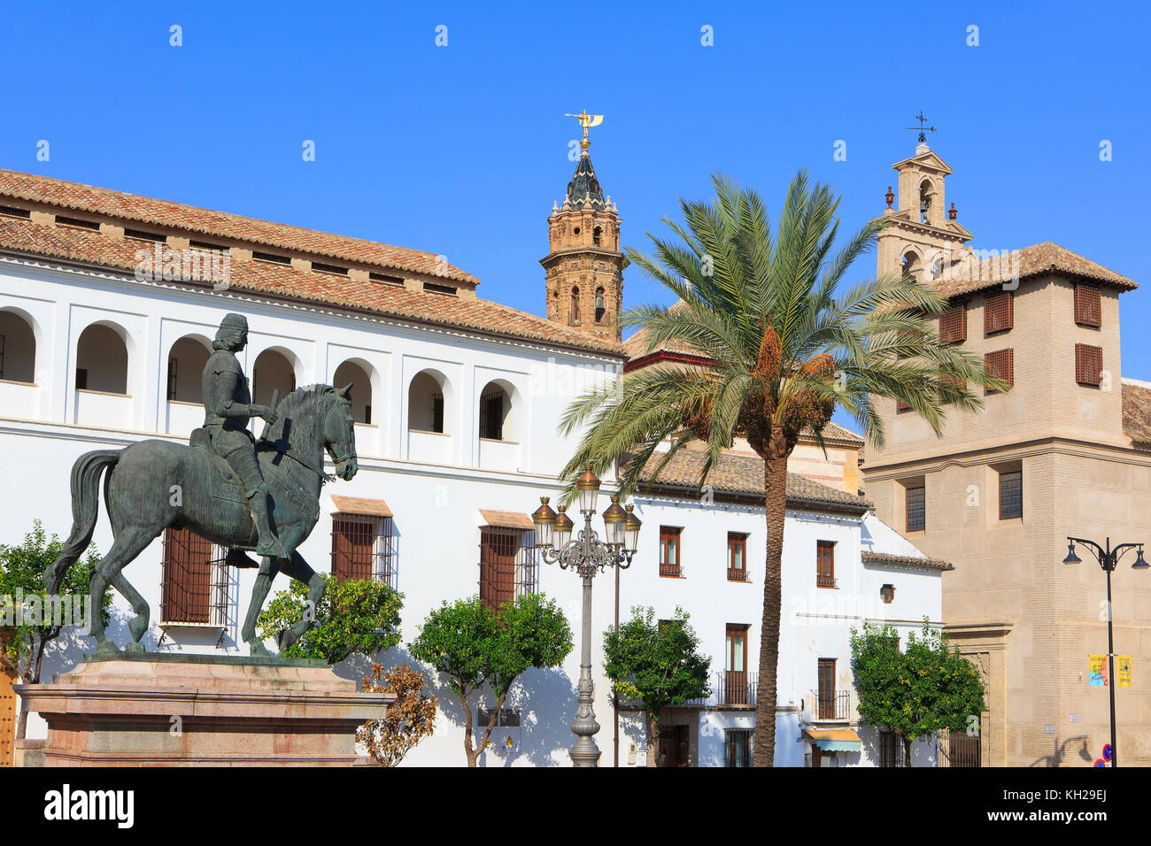 Equestrian statue of King Ferdinand I of Aragon outside the Antequera Municipal Museum (Museo de la Ciudad de Antequera) in Antequera, Spain Stock Photo