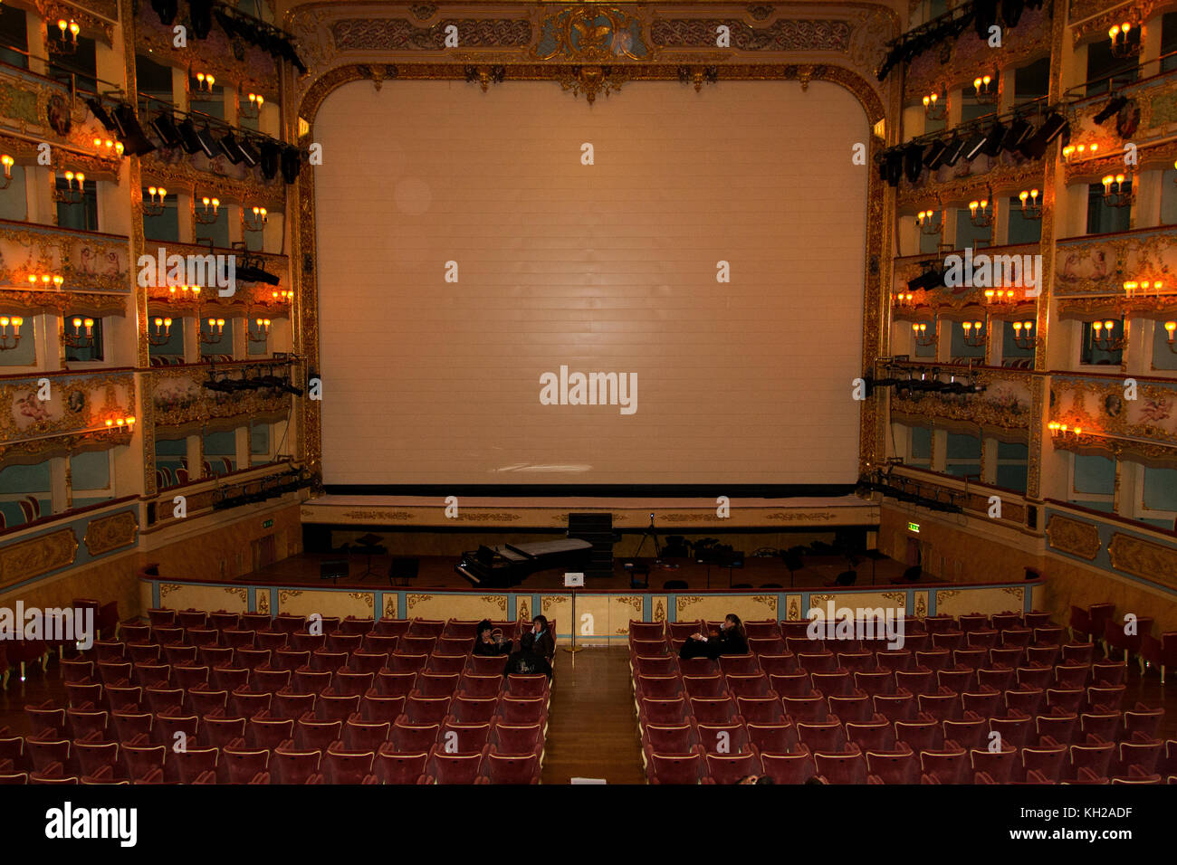 The stage of  the 'La Fenice' Theatre in Venice - Italy Stock Photo