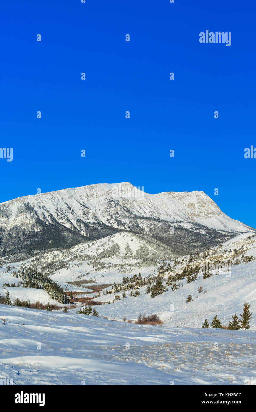 fairview mountain along the rocky mountain front in winter near augusta