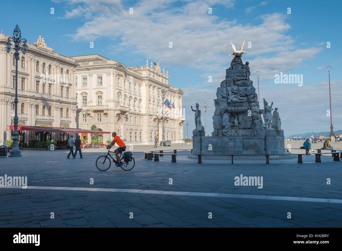 Trieste Italy, view of the Piazza Unita d'Italia in the centre of the city of Trieste, Italy. Stock Photo