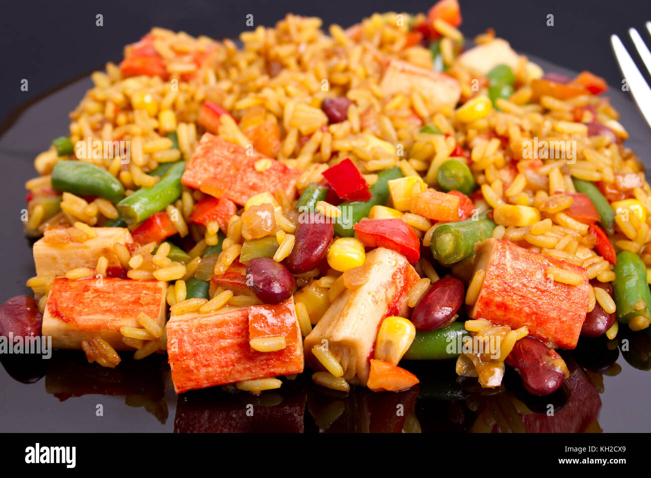 Rice with vegetables and surimi (crab stick Stock Photo 165396513 Alamy