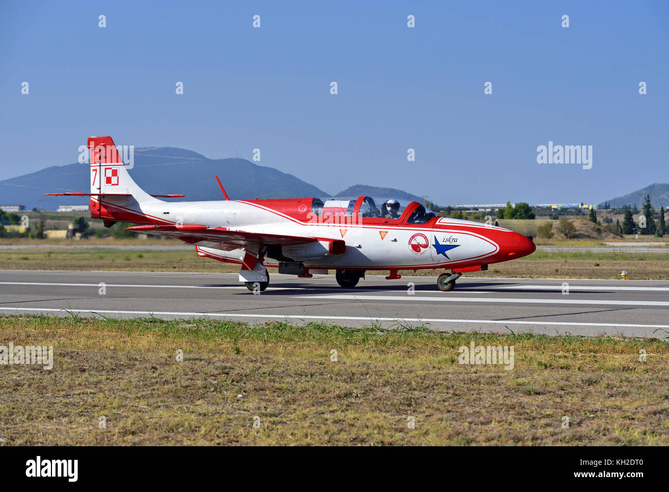 ISKRA Polish Air Force Team at Athens Flying Week 2017 air-show in Tanagra Air Force base, Greece Stock Photo